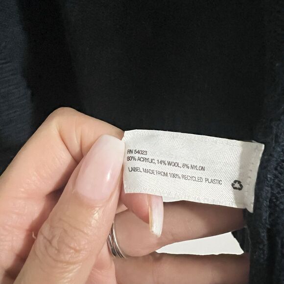 Gap Open Cardigan Size XS Gray Blue Striped Wool Blend Waterfall Academia Office - Picture 3 of 4